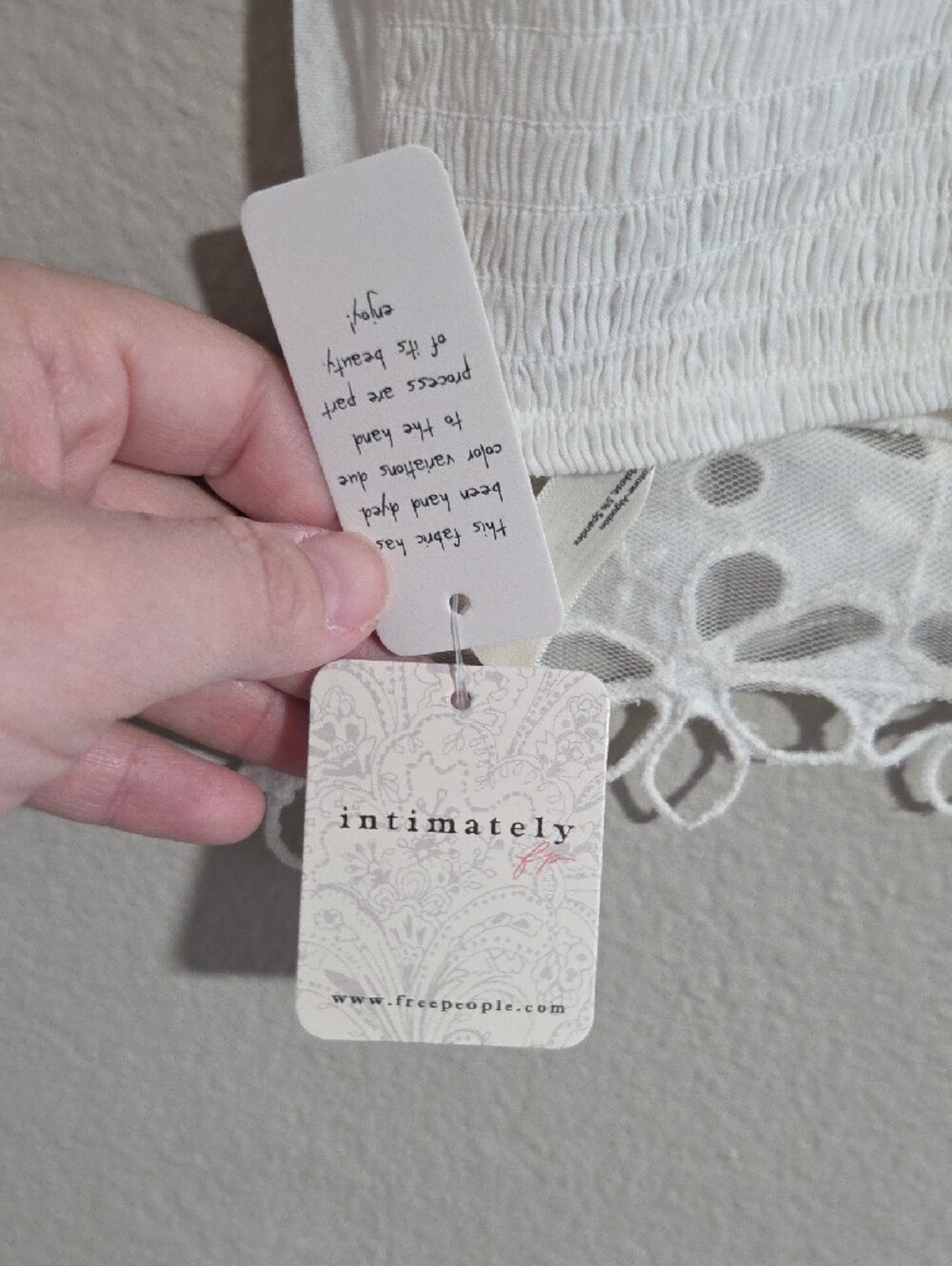 Free People White Floral Cutout Lace Bralette Tank - Picture 3 of 4